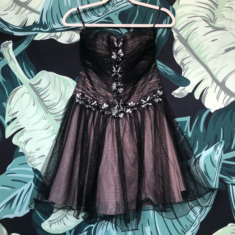 Sparkly Short Black Prom Dress